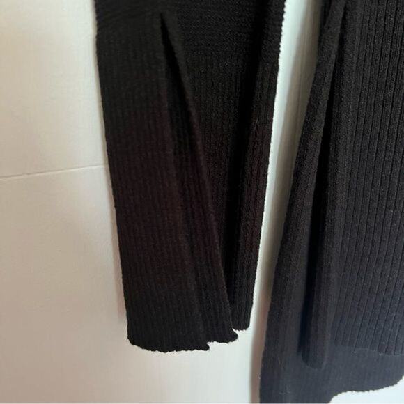 Free People The Andy Crisscross Slit Bell Sleeve Long Lined Black Sweater XS - Picture 7 of 12